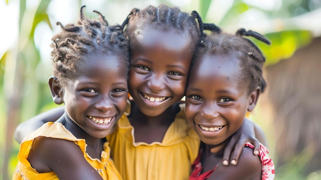 trois jeunes filles africaines sourient rient ensemble 14117 964654